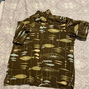 Brown Fish Pattern Shirt